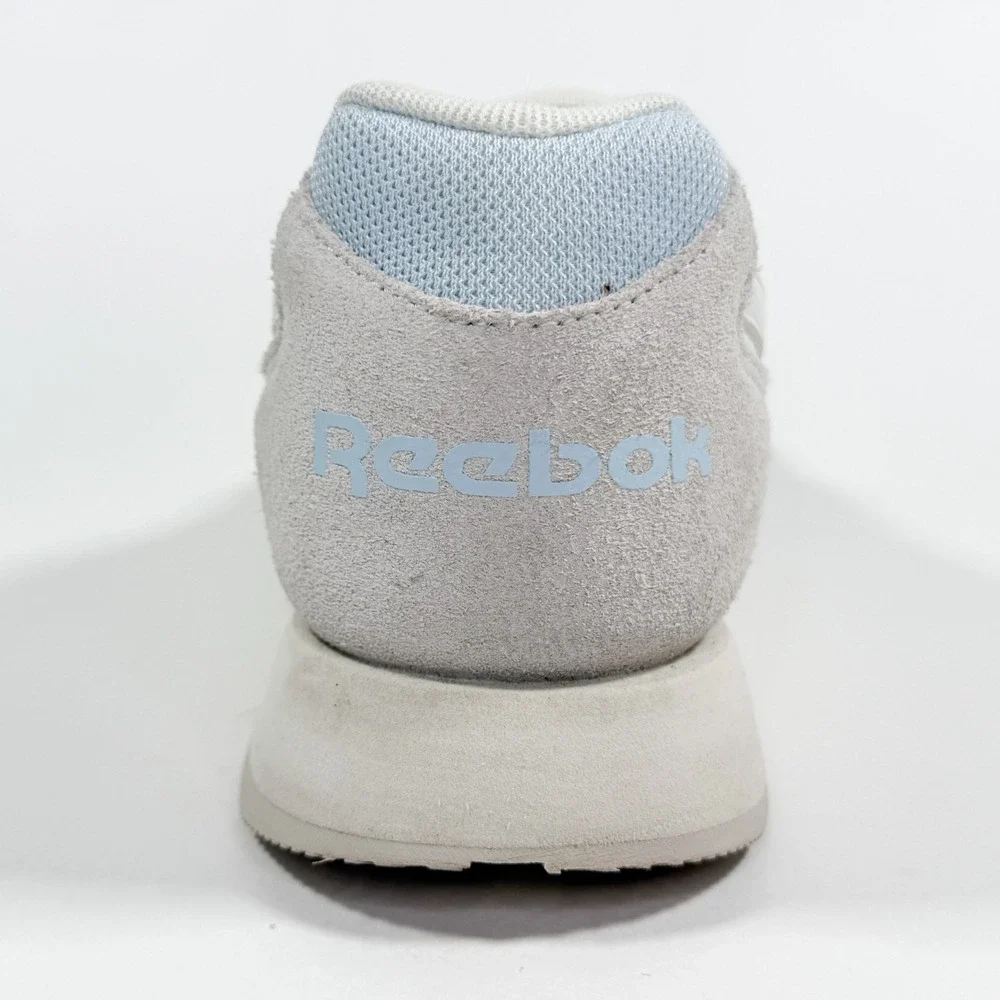 Reebok Classic Leather White Blue Sneakers Mens‎ 9.5 Casual Retro Shoes